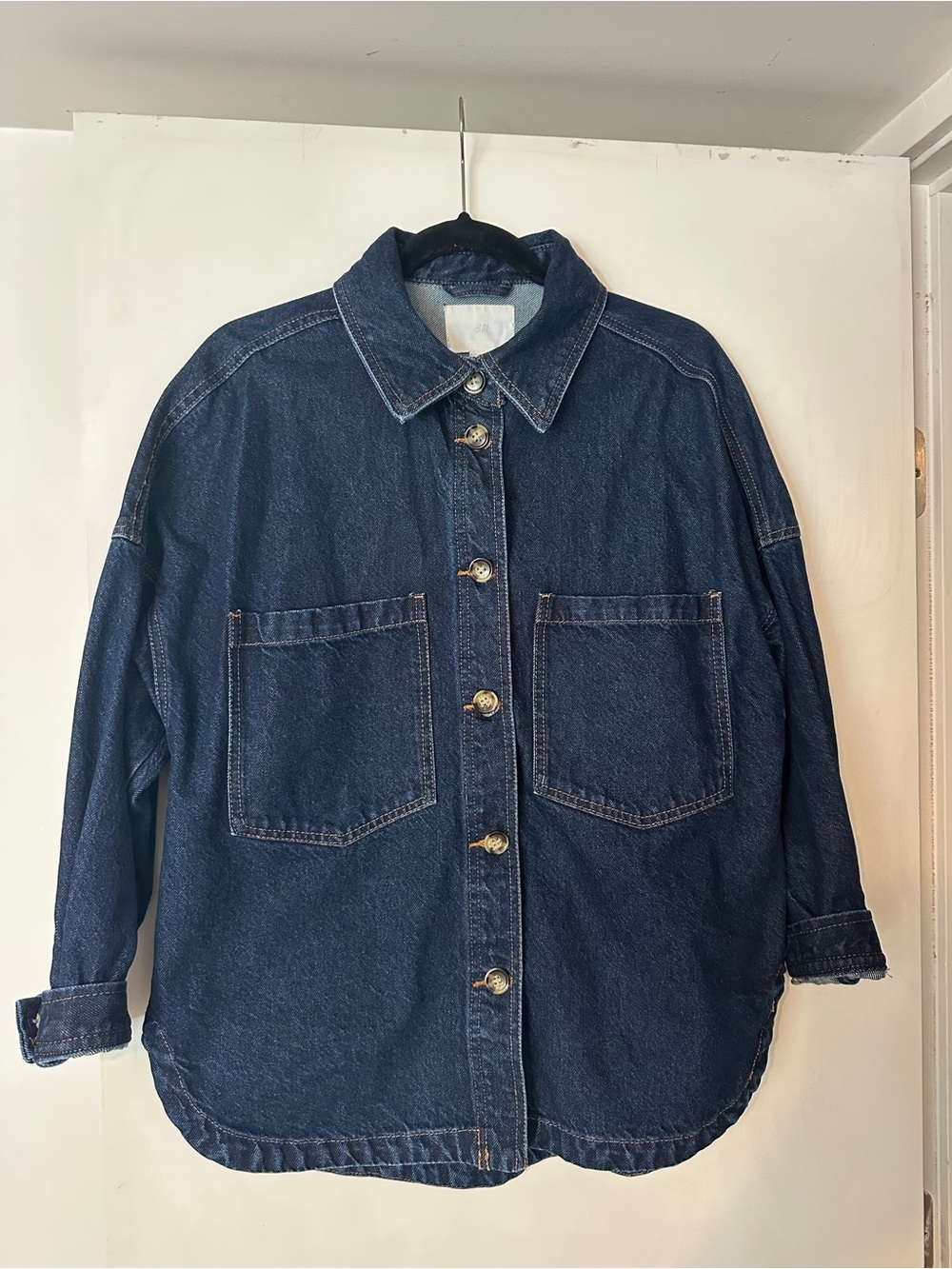 H&M Dark Blue Denim Oversized Jacket
